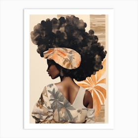 African Woman With Afro 3 Art Print