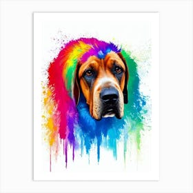 Bloodhound Rainbow Oil Painting Dog Art Print