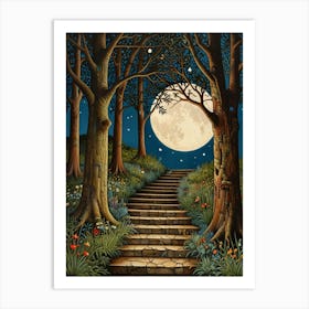 William Morris Stairway To The Moon Art Print