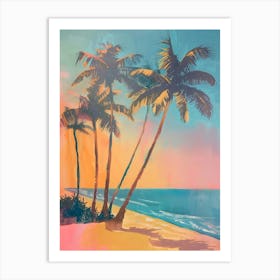 Palm Trees At Sunset 1 Art Print