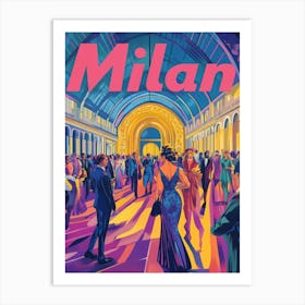 Aihrgdesign A 1970s Inspired Travel Poster For Milan 3 Art Print