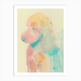 Watercolour Poodle Dog Line Illustration 1 Art Print