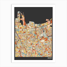 Jakarta Indonesia Central Map Art Print