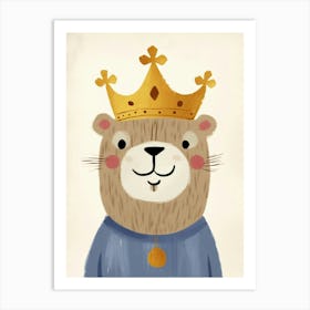 Little Otter 3 Wearing A Crown Art Print