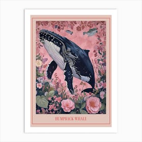 Floral Animal Painting Humpback Whale 1 Poster Art Print