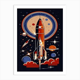 Retro Space Shuttle Art Print