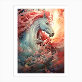 Unicorn In The Clouds Art Print