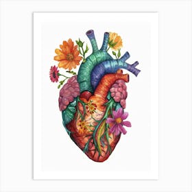 Heart With Flowers 2 Art Print