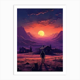 Sunset In The Desert 9 Art Print