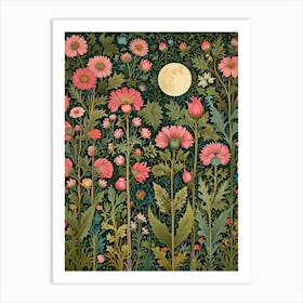 William Morris Moon And Flowers 5 Art Print