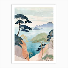 Izu Peninsula Japan 2 Retro Illustration Art Print