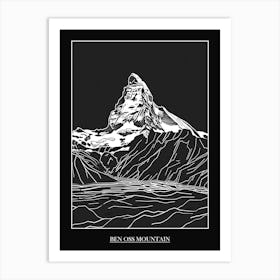 Ben Oss Mountain Line Drawing 2 Poster Art Print