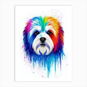 Lhasa Apso Rainbow Oil Painting Dog Art Print