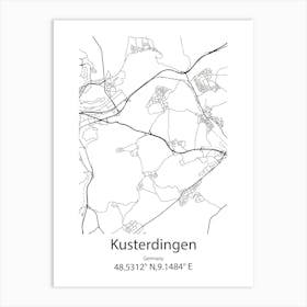 Kusterdingen,Germany Minimalist Map Art Print