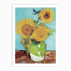 Sunflowers In A Vase 7 Art Print