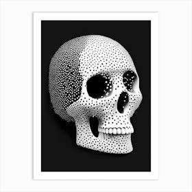 Skull With Terrazzo 3 Patterns Doodle Art Print