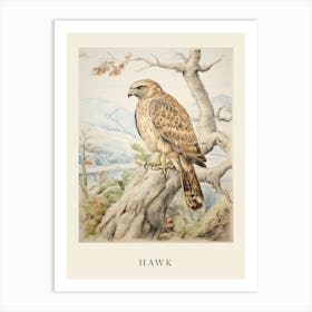 Beatrix Potter Inspired  Animal Watercolour Hawk 1 Art Print