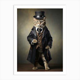 Steampunk Cat Art Print