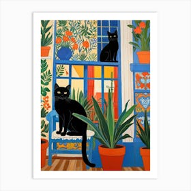 Cats In The Window Art Print