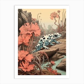 Poison Dart Frog Japanese Style Illustration 4 Art Print