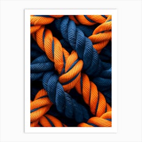 Blue And Orange Ropes Art Print