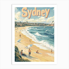 Aihrgdesign A Classic 1960s Travel Poster For Sydney 2 Art Print