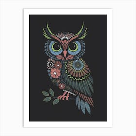 Owl Drawing Art Print