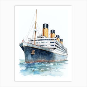 Titanic Ship Colour Pencil 3 Art Print