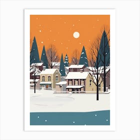 Retro Winter Illustration Inverness United Kingdom Art Print