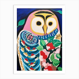 Maximalist Animal Painting Owl 1 Art Print