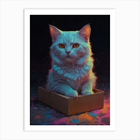 Cat In A Box 6 Art Print