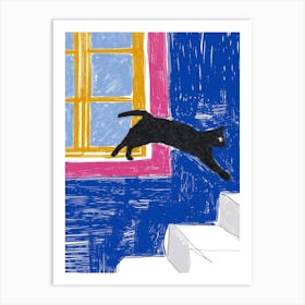 Cat At The Window Art Print