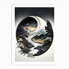 Landscapes 12, Yin and Yang Illustration Art Print