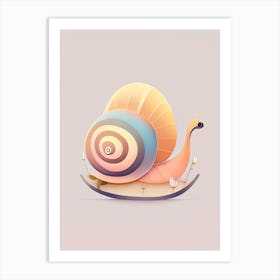 Snail Looking At A Snail Illustration Art Print