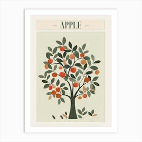 Apple Tree Minimal Japandi Illustration 6 Poster Art Print