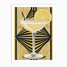 Art Deco Cocktail In A Martini Glass 1 Art Print