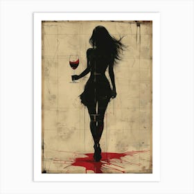 Girl With A Glass Of Wine 5 Art Print