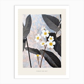 Flower Illustration Forget Me Not Flower 5 Poster Art Print