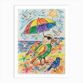 Birds On The Beach 2 Art Print