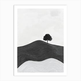 Tree On A Hill Art Print