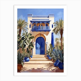 Blue House In Morocco Art Print