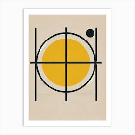 bauhaus yellow circle poster Art Print