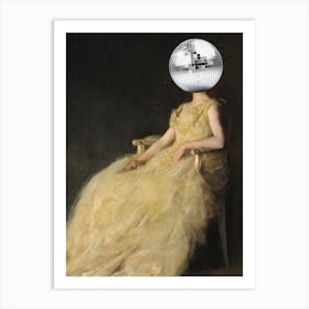 Lady Disco Ball Art Print