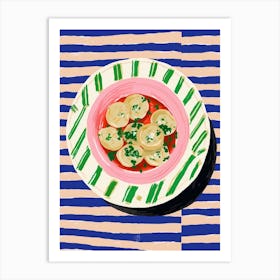 A Plate Of Spinach, Top View Food Illustration 3 Art Print