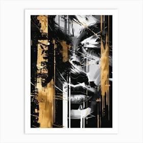 Gold And Black 115 Art Print