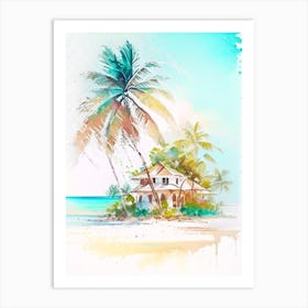 Cayo Coco Cuba Watercolour Pastel Tropical Destination Art Print