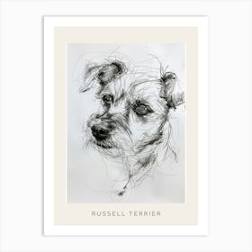 Russell Terrier Dog Line Sketch 1 Poster Art Print