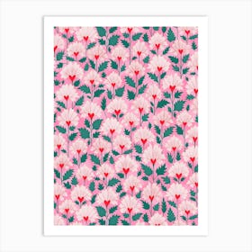 Hoya Hearts - Pink Teal Art Print