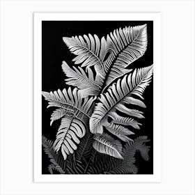 Felt Fern Linocut Art Print