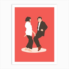 Pulp Fiction Couple Dancing Minimalist Art Print